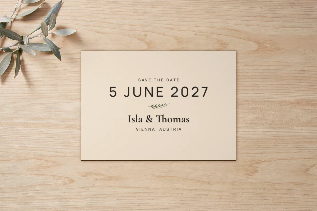 Save the date card