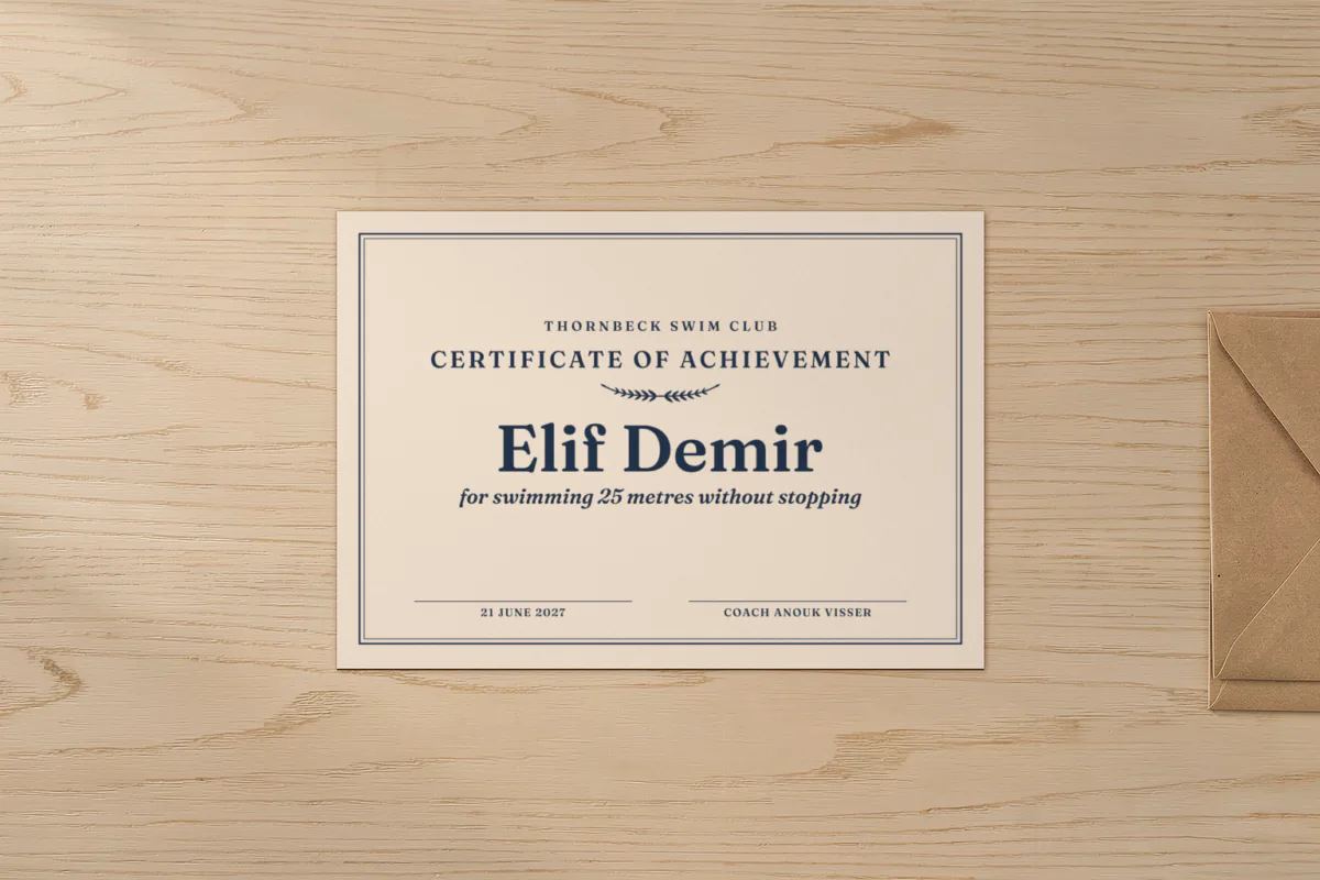 Award certificate