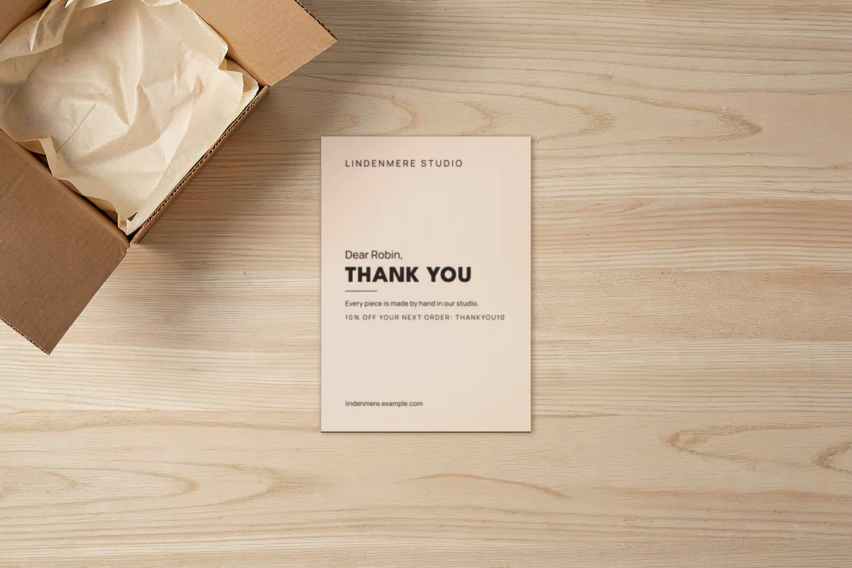 Order thank-you card